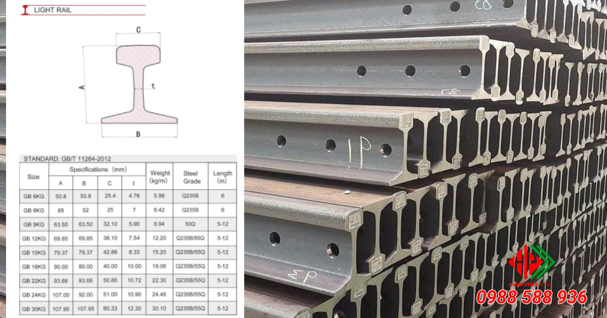 Quy cách ray nhẹ (Light rail)